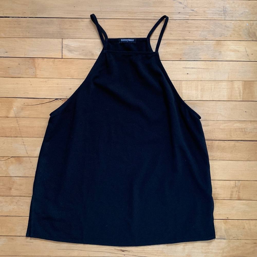 American Apparel Halter Black Tank L